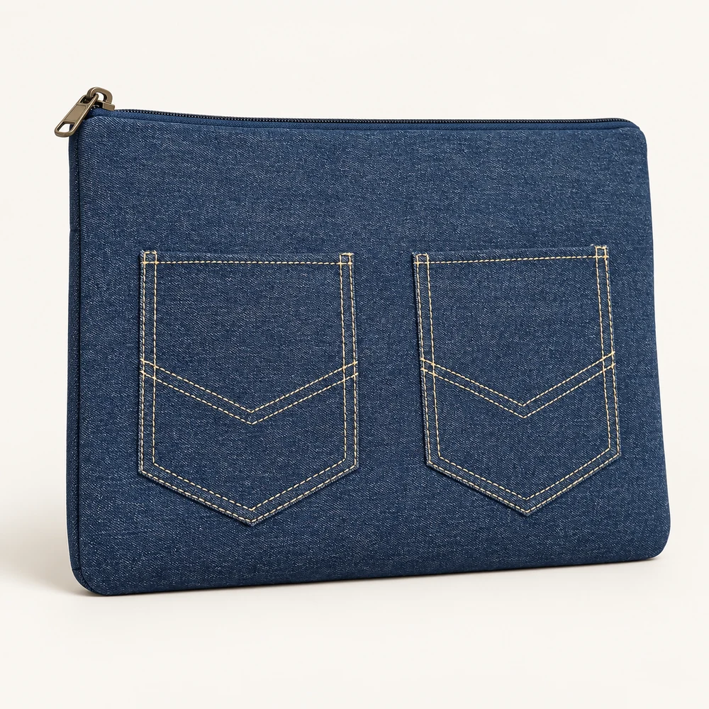 Indigo Denim Twin-Pocket Laptop Sleeves - view 2